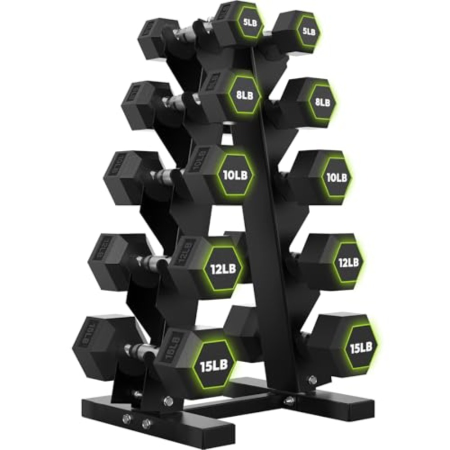 Hex Dumbbell Set - Kauçuk Kaplı Altıgen Dambıl Seti ve